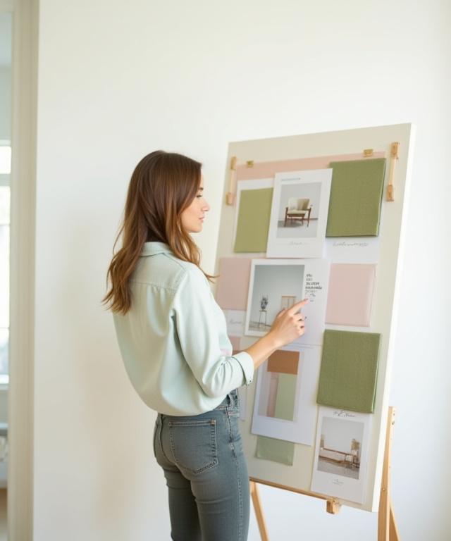 Interior designer working on a budget project